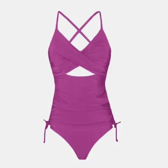 Women's Maternity Cutout Drawstring Swimsuit Tankini Set - Cupshe image {1}