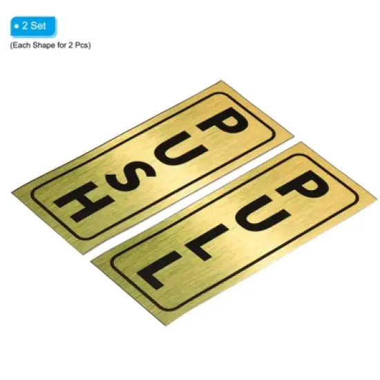 Unique Bargains PVC Self-Adhesive Waterproof Store Shops Push Pull Door Sign 2 Set image {2}
