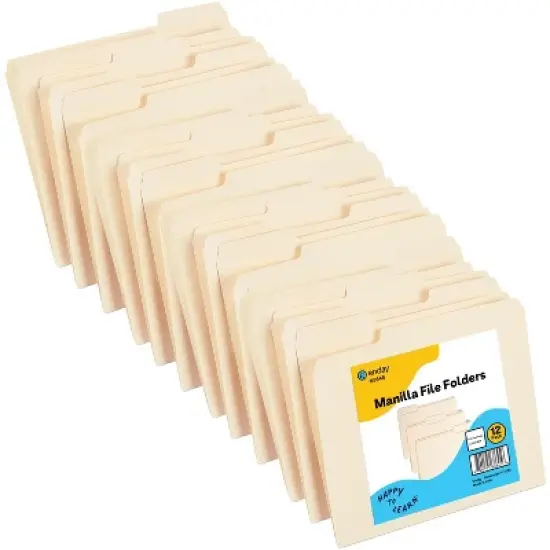 Enday File Folders Letter Size, 1/3 Cut Tabs File Folders, Folders for School Home Office Documents Organization image {2}