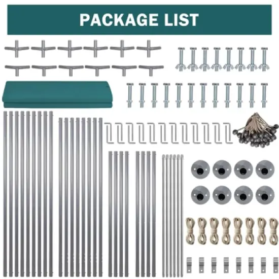 Carport Replacement Canopy Cover 13 x 20 ft, Garage Top Tent Shelter Tarp Heavy-Duty Waterproof & UV Protected, Easy Installation with Ball Bungees image {4}