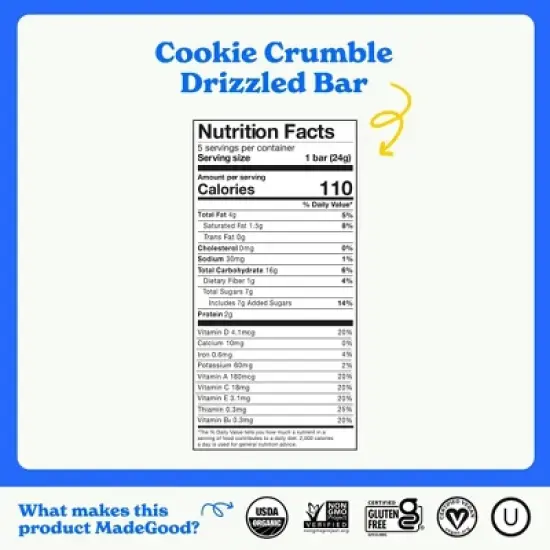 MadeGood Chocolate Dipped Granola Bar Cookie Crumble - 4.2oz image {5}