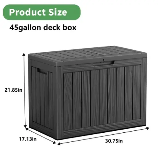 MAYEERTY 45 Gallon Large Capacity Outdoor Deck Box for Patio Furniture Cushions, Pillow with Wheels image {4}