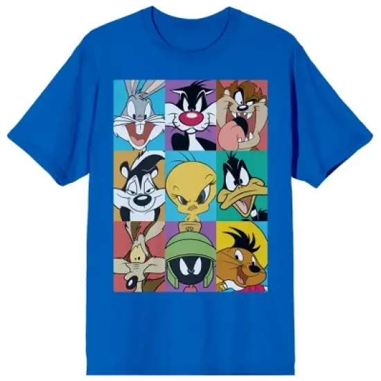 Looney Tunes Characters In Frames Crew Neck Short Sleeve Royal Blue Men's T-shirt image {5}