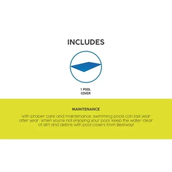 Bestway Flowclear Rectangle Pool Cover for Above Ground Swimming Pools with Drain Holes and Tie Down Ropes, Blue (Cover Only) (8 Pack) image {5}