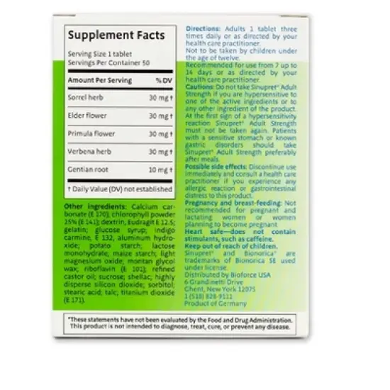 Bionorica Sinupret Adult Strength Sinus - Immune Support Supplement - All Natural - Herbal Nasal Passage & Immunity Boost image {9}