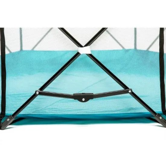 Regalo My Play Deluxe Extra Large Portable Play Yard Indoor and Outdoor Baby Gates - Aqua Blue image {3}
