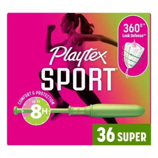 Playtex Sport Plastic Tampons Unscented Super Absorbency image {12}
