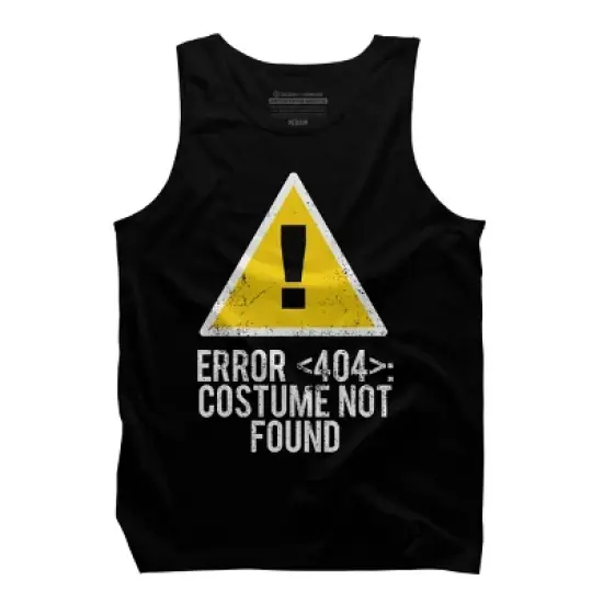 Men's Design By Humans Halloween Error 404 Costume Not Found Apparel By COVI Tank Top image {6}