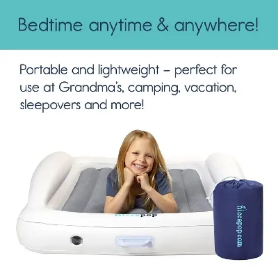 hiccapop Inflatable Toddler Bed - Gray image {2}