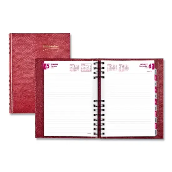 CoilPro Ruled Daily Planner, 8.25 x 5.75, Red Cover, 12-Month (Jan to Dec): 2026 image {4}