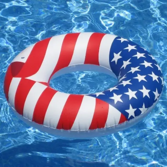 Swimline 36 Inch Inflatable American Flag Swimming Pool Tube Float (6 Pack) image {3}