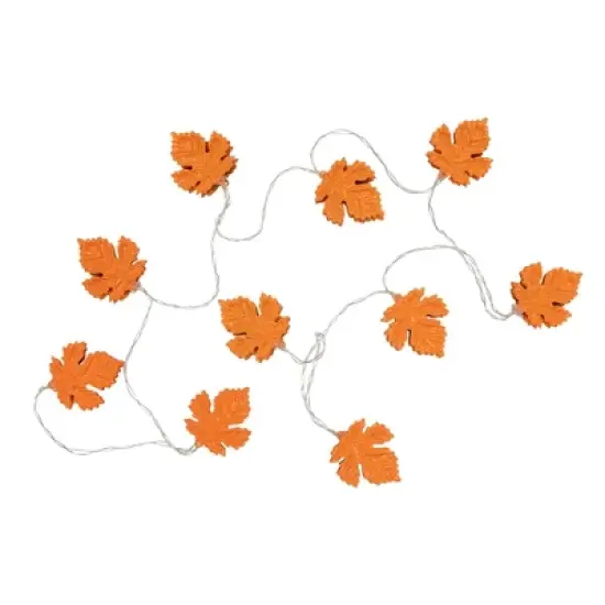 Northlight 10-Count Orange LED Fall Harvest Maple Leaf Fairy Lights, 5.5ft, Copper Wire image {3}