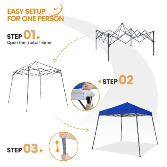 Yaheetech 10x10ft Waterproof Pop-Up Canopy with Carrying Bag, White/Blue image {4}