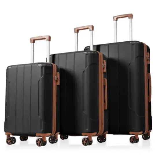 Sapphtopaz 3pcs Hardshell Luggage Sets ABS Lightweight Suitcase Durable Luggage Carry On Suitcase, Double Spinner Wheels (20" 24" 28") image {7}