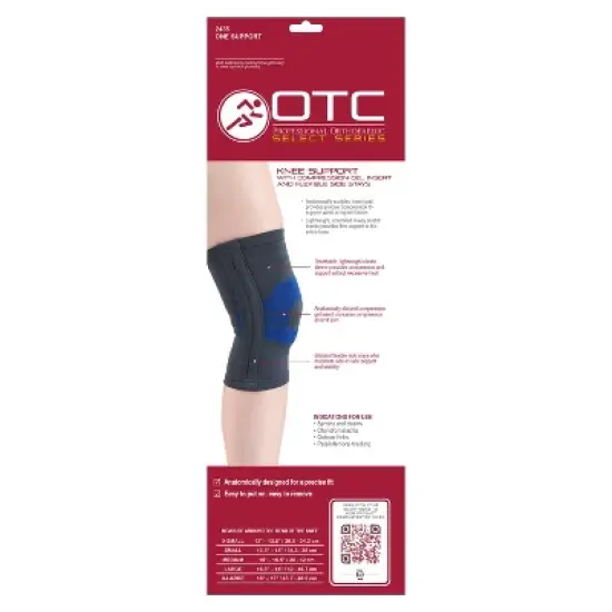 OTC Knee Brace, Compression Recovery, Gel Insert, Flexible Side Stays image {4}
