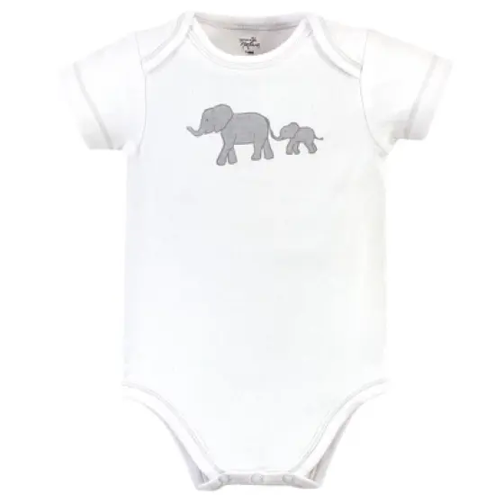 Touched by Nature Organic Cotton Bodysuits 5pk, Marching Elephant image {5}