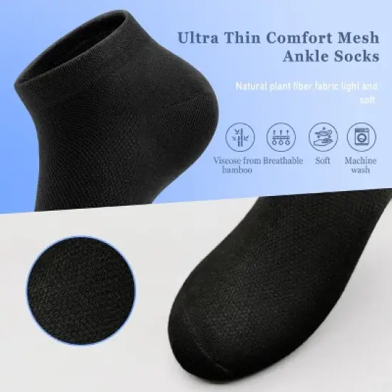 SERISIMPLE Women&rsquo;s Bamboo Ankle Socks &ndash; Ultra-Thin, Breathable Mesh, Lightweight Low-Cut image {13}