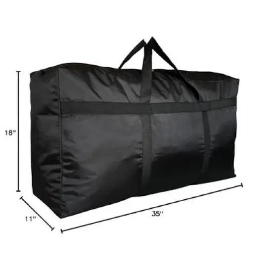 Extra Large Storage Duffle Bag with Zippers and Handles, Black Big Foldable Duffle Bag image {1}