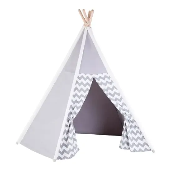 Kaplan Early Learning Easy View Foldable Gray and White Canvas Tent image {1}