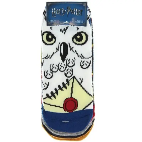 Harry Potter Socks All Over Designs No-Show Ankle Socks 5 Pack image {1}