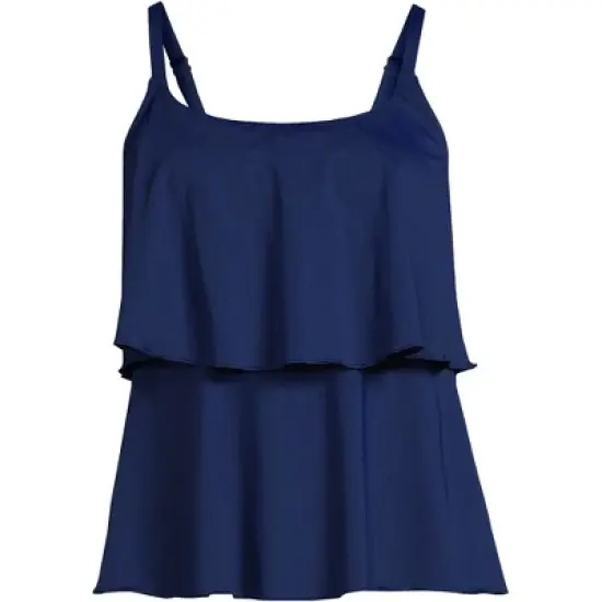 Lands' End Women's Chlorine Resistant Scoop Neck Tiered Tankini Swimsuit Top image {5}