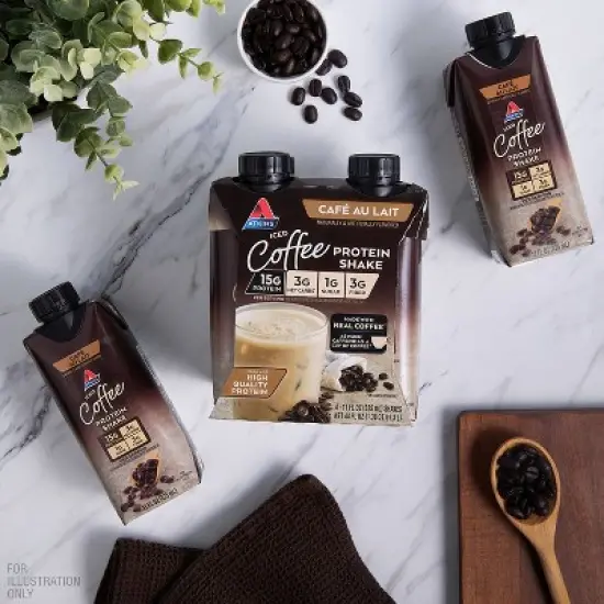 Atkins Caf&eacute; au Lait Iced Coffee Protein Shake - 4pk/44 fl oz image {2}