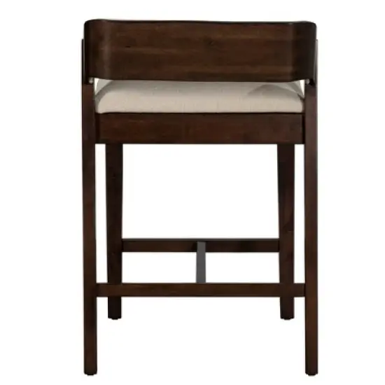 Dresden Non Swivel Counter Height Barstool Walnut - Hillsdale Furniture image {3}