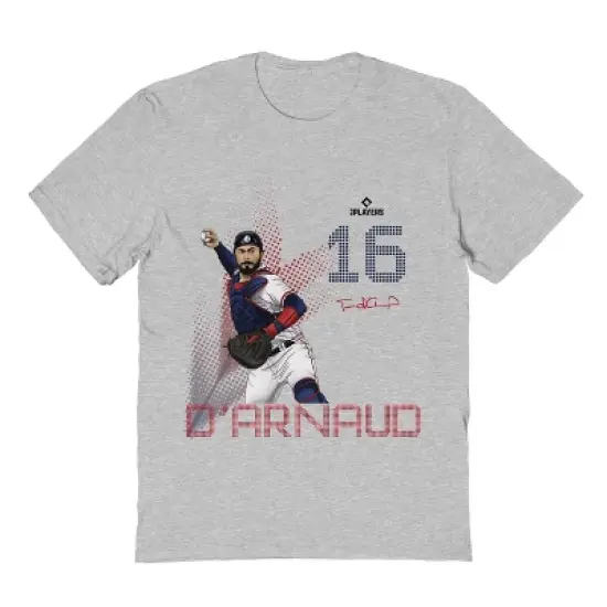 MLBPA Men's Darnaud Pw Licensed Mlbtravis D'Arnaud Atlanta Baseball Atlanta Braves Short Sleeve Graphic Cotton T-Shirt - Sport Grey 3X image {4}
