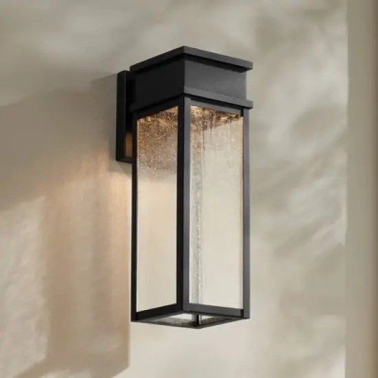 John Timberland Sintef 14 1/4" High Sand Black LED Outdoor Wall Light image {1}