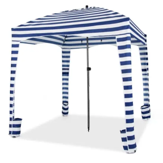 Costway 6 x 6FT Foldable Beach Cabana Tent with  Carrying Bag Detachable Sidewall image {10}