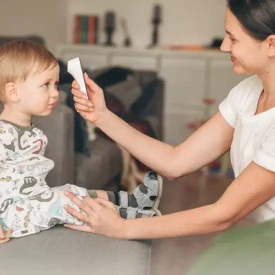 GE Truvitals Digital Forehead Thermometer for Adults, Kids & Babies, Non-Contact 2-in-1 Infrared Temperature Scanner, Instant Reading, LCD Screen image {2}