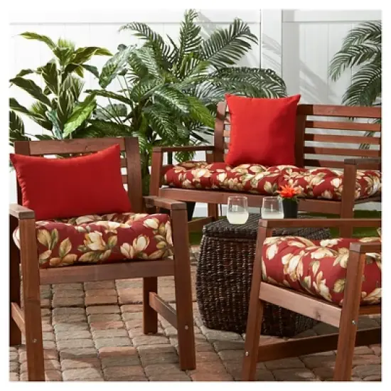 Roma Floral Outdoor Bench Cushion - Kensington Garden image {2}