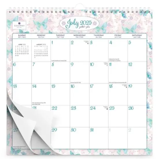 Plato House of Turnowsky Square Wire-O Calendar with Sticker Sheet July 2025 - December 2026 image {1}