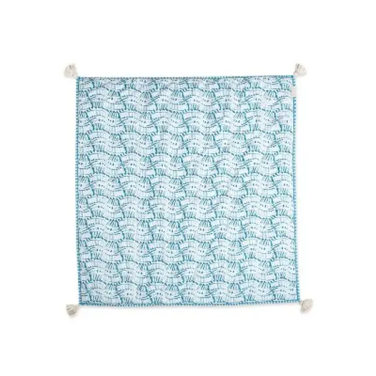 Crane Baby Quilted Baby Reversible Blanket - Caspian Chambray image {2}