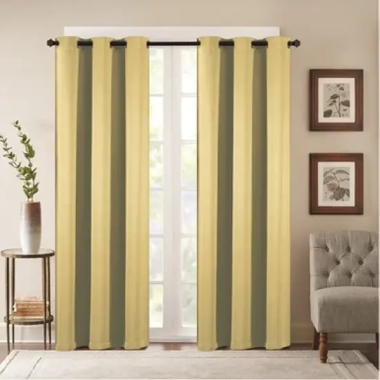 38" x 84" Solid Blackout Thermal Grommet Curtain Panels (Set of 2 Black) image {3}