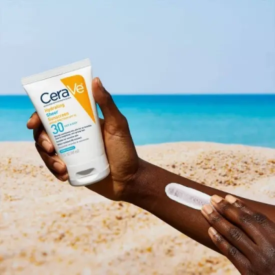 CeraVe Hydrating Sheer Sunscreen Lotion for Face and Body - SPF 30 image {2}