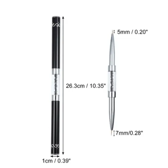 Unique Bargains Double-Headed Design Drawing Nail Art Liner Pen Black 1 Pc image {3}