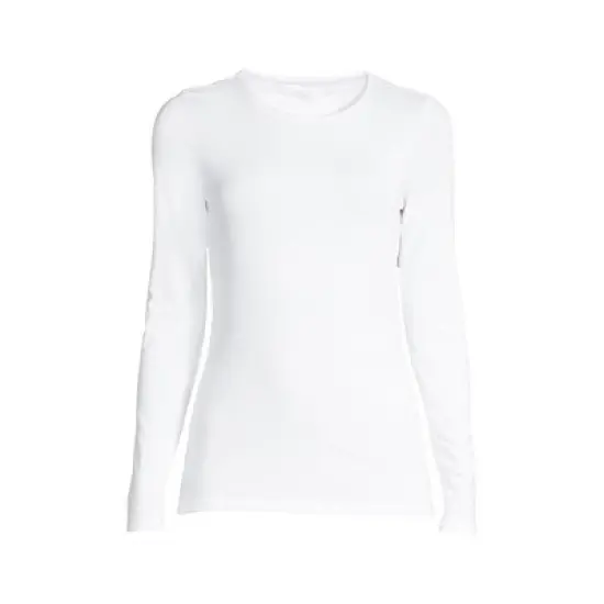 Lands' End Women's Lightweight Fitted Long Sleeve Crewneck T-Shirt image {2}