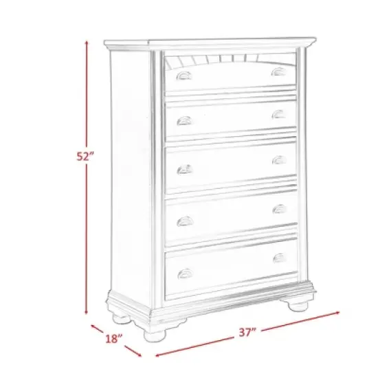 5pc Full Addison Panel Bedroom Set Dove White - Picket House Furnishings image {12}