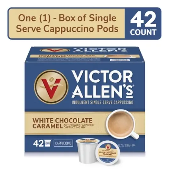 Victor Allen's Coffee White Chocolate Caramel Flavored Cappuccino Cups, 42 Ct image {1}