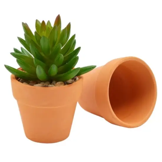 Juvale 2.5 Inch Small Terracotta Pots, Terra Cotta Decor with Drainage Hole, Paintable Pottery Clay Planter for Succulents, Flower Garden image {5}