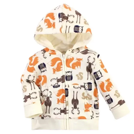 Hudson Baby Infant and Toddler Boy Cotton Hoodie, Bodysuit or Tee Top and Pant Set, Forest Toddler image {2}