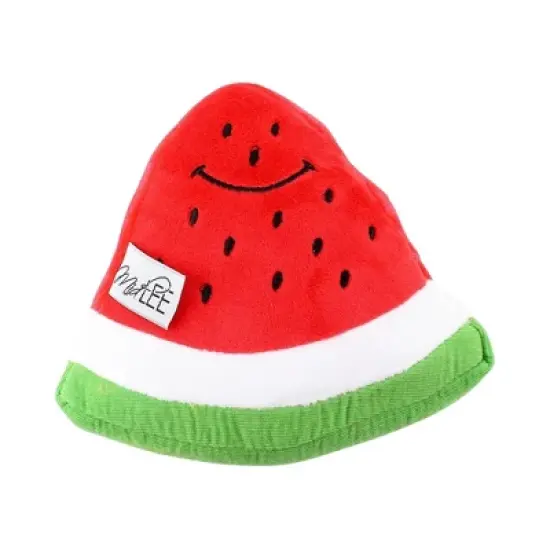 Midlee Smiley Watermelon Squeaker Plush Dog Toy - 5" image {1}