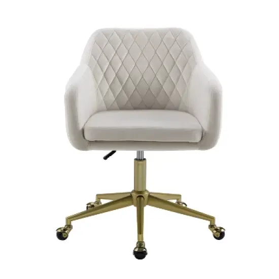 Imogen Quilted Office Chair Off White - Linon image {1}