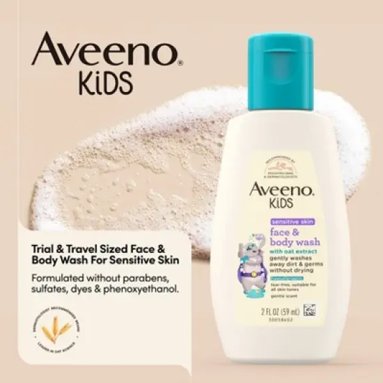 Aveeno Kids' Face & Body Wash - 2 fl oz image {1}