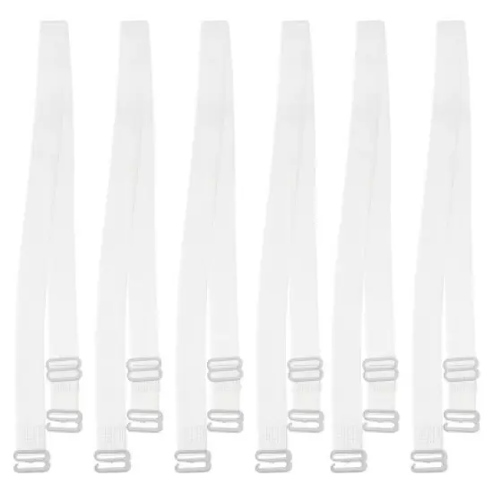 Unique Bargains ABS Non-Slip Adjustable Invisible Clear Bra Shoulder Strap Transparent 3 Pair image {8}