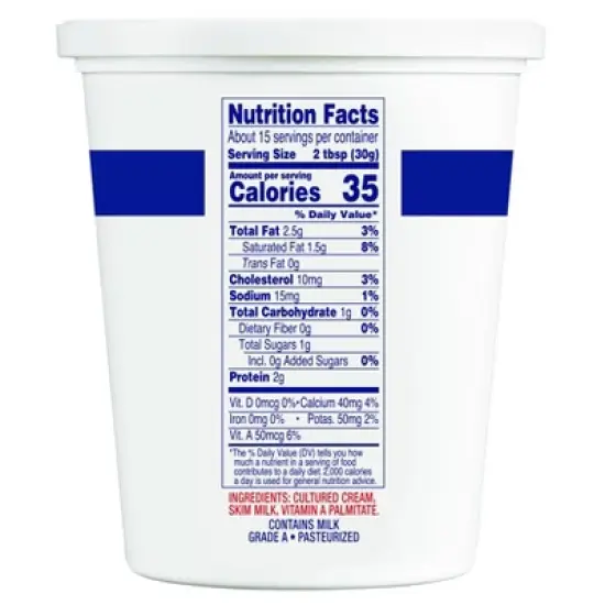 Daisy Pure & Natural Light Sour Cream - 16oz image {1}