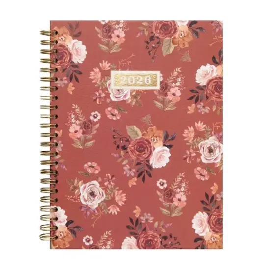 greenroom Planner 2026 Weekly/Monthly 6.22"x8.2" Medium Hardcover Vintage Floral Terra Cotta image {8}