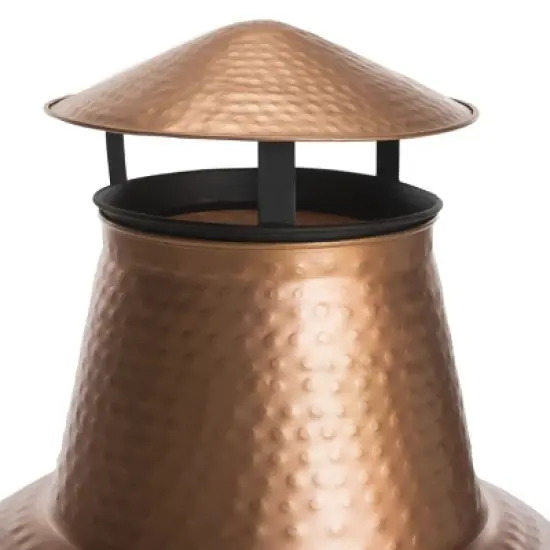 Lima Outdoor Chiminea/Fire Pit - PIT1000 - Copper/Black - Safavieh image {2}