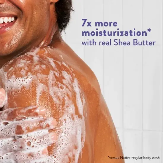 Native Moisturizing Shea Butter 24hr Hydration Sulfate Free and Paraben Free Body Wash - Night Jasmine & Walnut - 18 fl oz image {1}